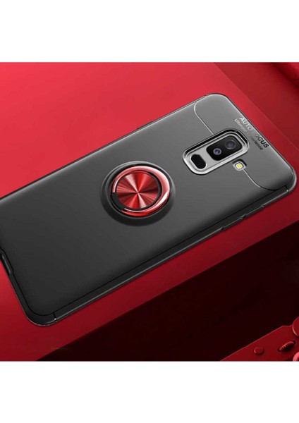 Samsung Galaxy A6 Plus 2018 Kılıf Yüzüklü ve Manyetik Araç Tutuculu Tpu Silikon
