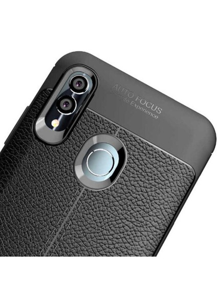 Huawei P Smart 2019 Uyumlu Deri Görünümlü Ultra Dayanıklı Kılıf