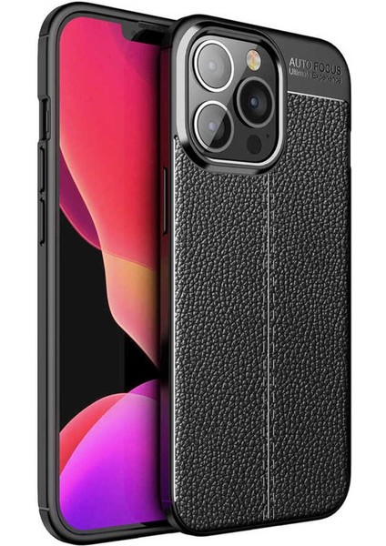 Apple iPhone 13 Pro Max Uyumlu Deri Görünümlü Kılıf