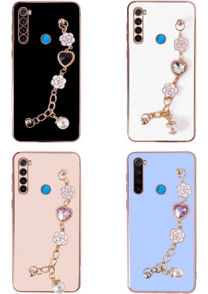 Xiaomi Redmi Note 8 Uyumlu Renkli Zincir Takı Tasarımıyla El Tutamaçlı Moda Kılıf