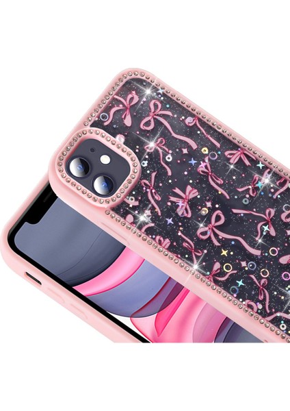 Apple iPhone 11 Kılıf Luxury Serisi Taşlı ve Simli Tasarım Kir Tutmayan Kapak