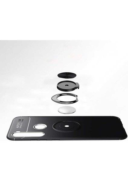 Xiaomi Redmi Note 8 Kılıf Yüzüklü ve Manyetik Araç Tutuculu Tpu Silikon