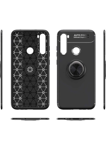 Xiaomi Redmi Note 8 Kılıf Yüzüklü ve Manyetik Araç Tutuculu Tpu Silikon