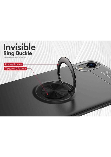 Apple iPhone Xr 6.1 Kılıf Yüzüklü ve Manyetik Araç Tutuculu Tpu Silikon