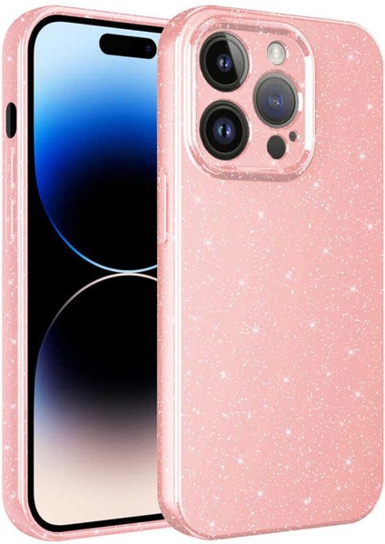 Apple iPhone 14 Pro Kılıf Kamera Korumalı Işıltılı Orta Sertlikte Dayanıklı ve Simli Lüks Shiny