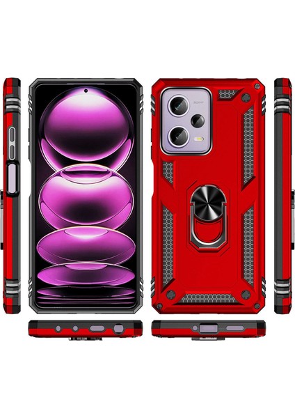 Xiaomi Redmi Note 12 Pro 5g Kılıf Çift Katmanlı Polikarbon Koruma ve Manyetik Tutucu Stand Yüzük fırsatları