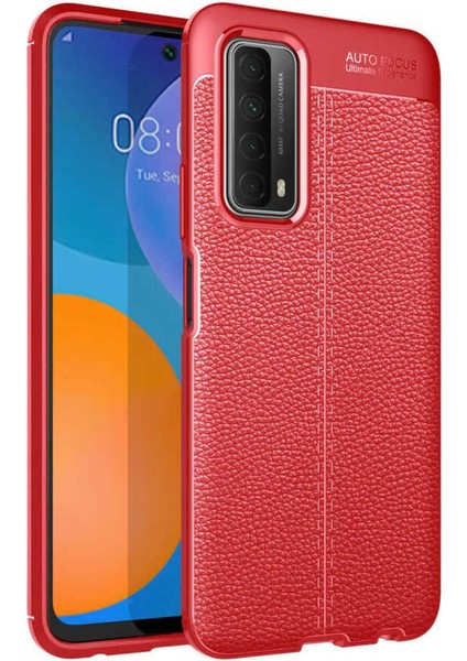 Huawei P Smart 2021 Uyumlu Deri Görünümlü Kılıf