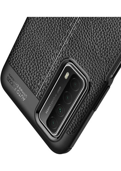 Huawei P Smart 2021 Uyumlu Deri Görünümlü Kılıf