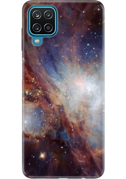 Samsung Galaxy A12 Pure Modern Desenli Silikon Kılıf Uzay