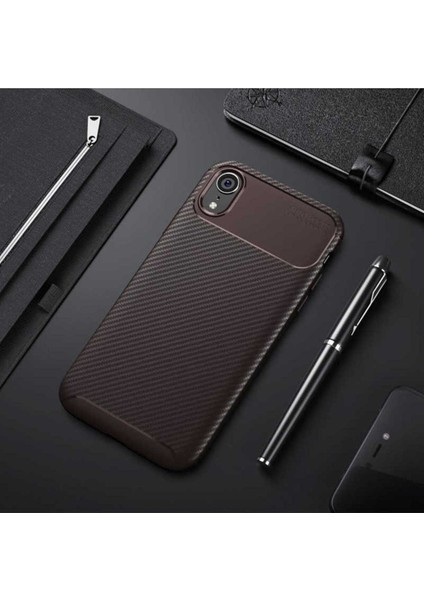 Apple iPhone Xr 6.1 Kılıf Karbon Fiber Görünümlü Ultra Ince Carbon Case