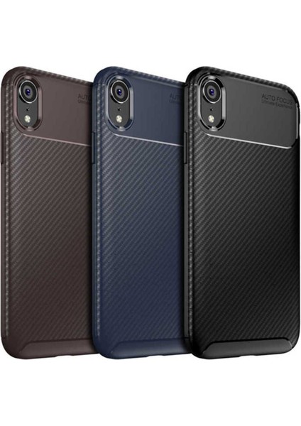 Apple iPhone Xr 6.1 Kılıf Karbon Fiber Görünümlü Ultra Ince Carbon Case