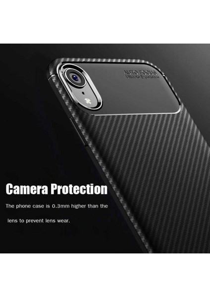 Apple iPhone Xr 6.1 Kılıf Karbon Fiber Görünümlü Ultra Ince Carbon Case