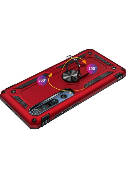 Xiaomi Mi Note 10 Lite Kılıf Çift Katmanlı Polikarbon Koruma ve Manyetik Tutucu Stand Yüzük modelleri