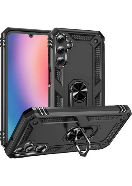 Samsung Galaxy A25 Kılıf Çift Katmanlı Polikarbon Koruma ve Manyetik Tutucu Stand Yüzük fiyatları
