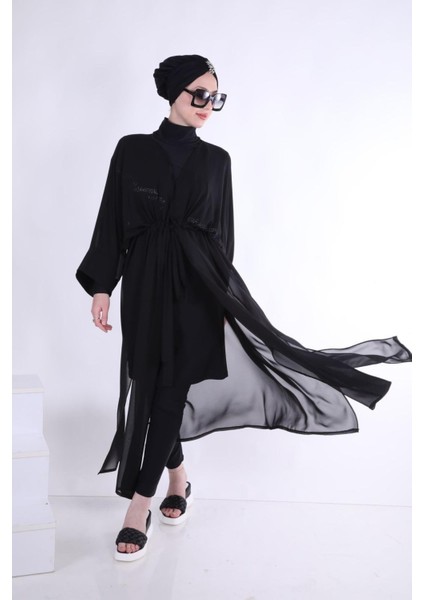 Basic Bağcıklı Siyah Tasarım Tesettür Pareo fiyatları