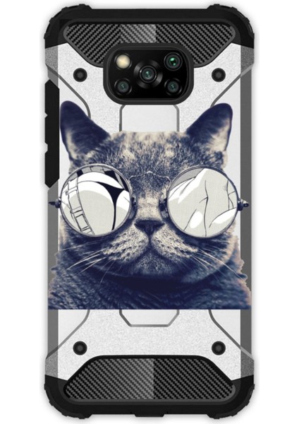 Xiaomi Poco X3 Nfc Uyumlu Kılıf Desenli Antishock Crash Kapak - Cix Kedi