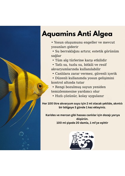 Anti Algae – Akvaryumda Yosun Oluşumunu Engelleyici Yosun Giderici 100 ml