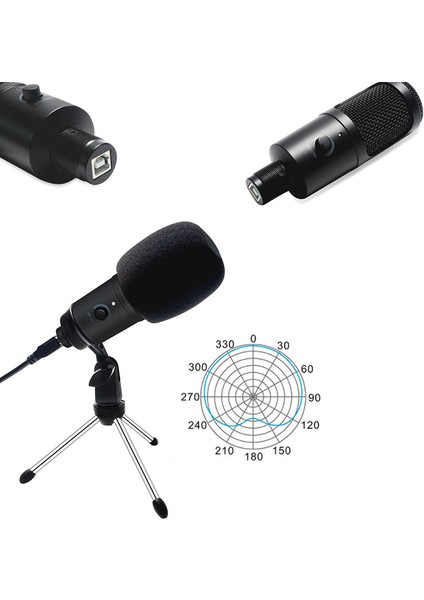 USB Kondenser Mikrofon USB Girişli Kondenser Mikrofon Seti