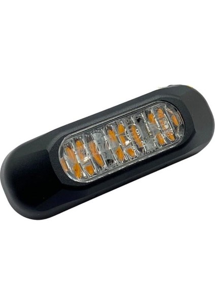 Frıstom 12V-24V Çakar Lamba Ledli 2 Fonksiyonlu (Sarı) (84*28 Mm) E9
