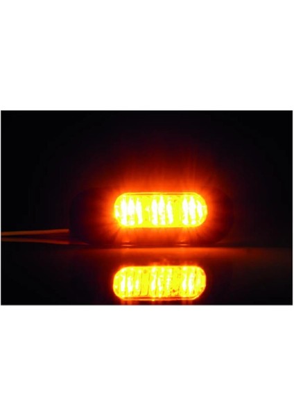 Frıstom 12V-24V Çakar Lamba Ledli 2 Fonksiyonlu (Sarı) (84*28 Mm) E9 modelleri