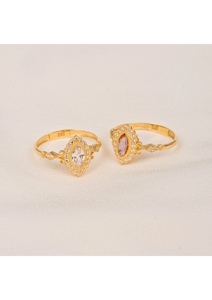 Carla 1.10 CT Mekik Pırlanta Montörü(Mekik)Taşlı Evlilik Teklifi Kadın 925 Ayar Gümüş Yüzük