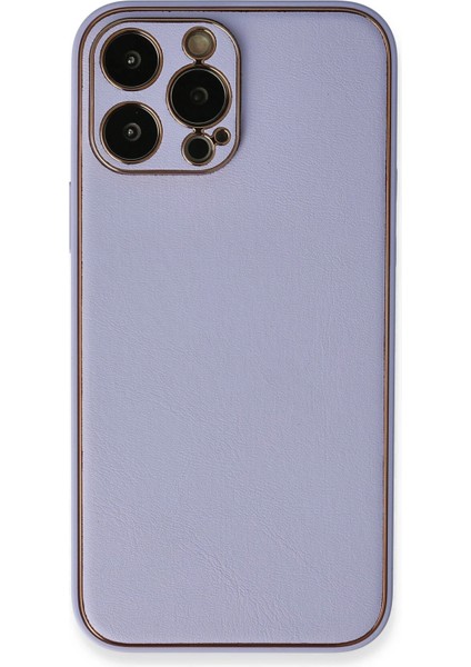 Iphone 13 Pro Kılıf Coco Deri Silikon Kapak - Açık Lila Svlrs
