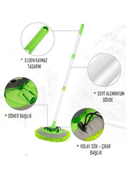 Yedek Bezli Mikrofiber Araba Yıkama Fırçası modelleri
