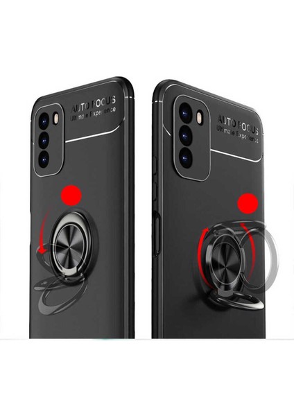 Xiaomi Poco M3 Kılıf Yüzüklü ve Manyetik Araç Tutuculu Tpu Silikon
