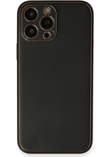 Iphone 13 Pro Max Kılıf Coco Deri Silikon Kapak - Siyah Svlrs
