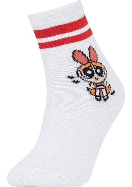 Kız Çocuk PowerPuff Girls 2'li Pamuklu Uzun Çorap X2217A6NS