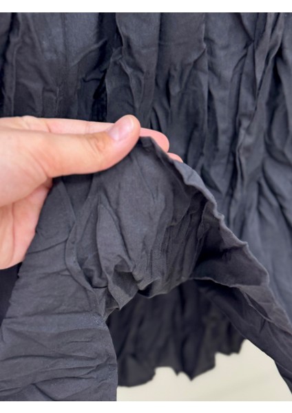 Tirola Kırışık Kumaş ETEK-KN4514 Siyah modelleri