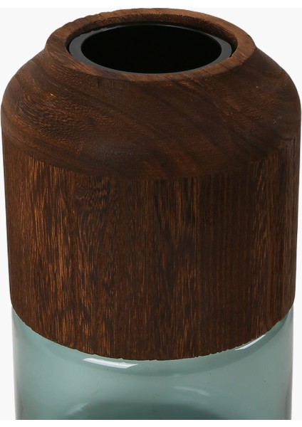 Cam Stantlı Ahşap Vazo Koyu Yeşil M 7X15X26CM modelleri