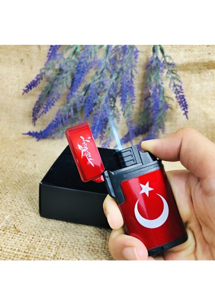 Kişiye Özel Türk Bayraklı Pürmüzlü Çakmak