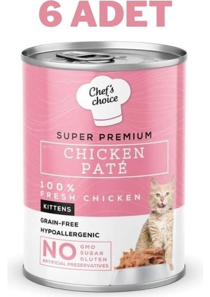 Chefs Choice Kitten Chicken Yavru Kedi Konservesi 6X400 gr