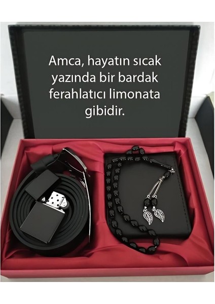 Alsepeteavm Amca Ya Hediye Cüzdan Kemer Tespih Çakmak Seti