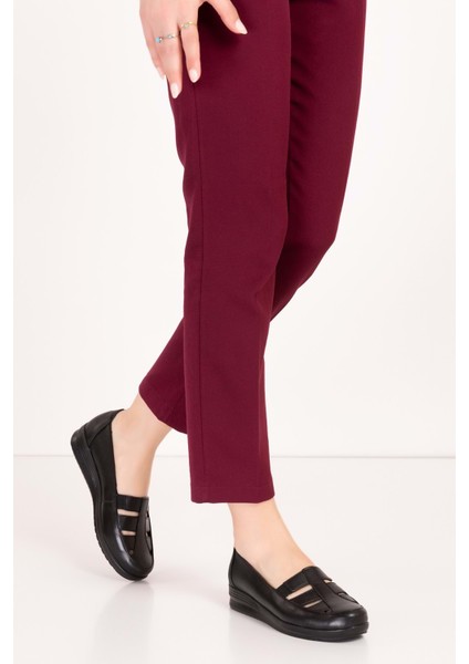 Kadın Hakiki Deri Anatomik Taban Anne Ayakkabı PYT.1207 - Siyah - 40 Siyah