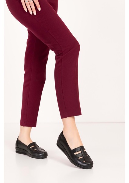 Kadın Hakiki Deri Anatomik Taban Anne Ayakkabı PYT.1207 - Siyah - 40 Siyah indirimleri