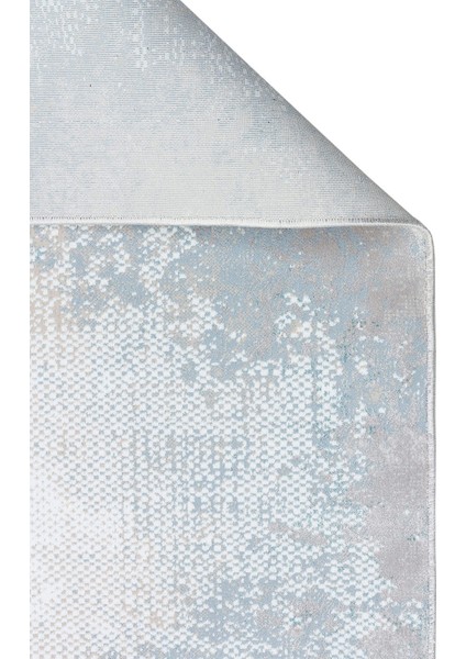 Modena Mdn 02 Cream Blue Şık ve Modern Sıkı Dokuma Hav Toz Vermez Makine Halısı