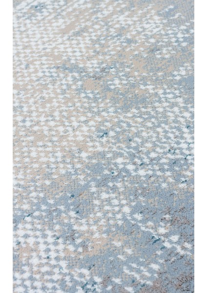 Modena Mdn 02 Cream Blue Şık ve Modern Sıkı Dokuma Hav Toz Vermez Makine Halısı modelleri