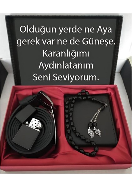 Alsepeteavm Sevgililer Günü Hediye Cüzdan Kemer Tespih Çakmak