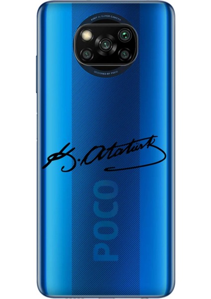 Xiaomi Poco X3 Uyumlu Nfc Kamera Lens Korumalı Silikon Kılıf - Atatürk Imza
