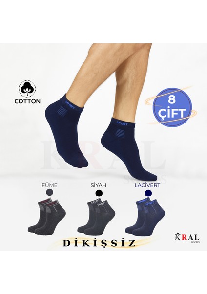 Yeni Sezon Erkek 8 Çift Pamuklu Basic Derbili Çorap