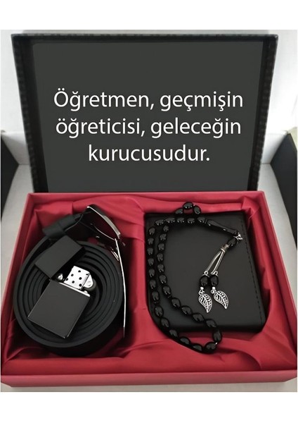 Alsepeteavm Öğretmenler Günü Hediye Cüzdan, Kemer, Tespih, Çakmak