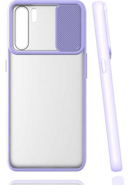Oppo A91 / Oppo Reno 3 Uyumlu Kılıf Kamera Kapaklı Lens Korumalı Mat