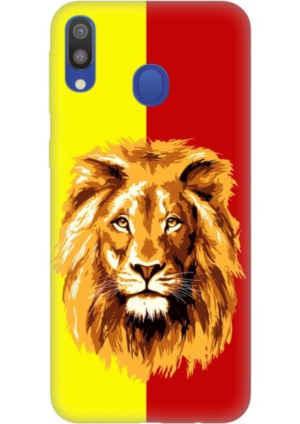 Samsung Galaxy A20 A30 Pure Modern Desenli Silikon Kılıf Sarı Kırmızı Parçalı Aslan