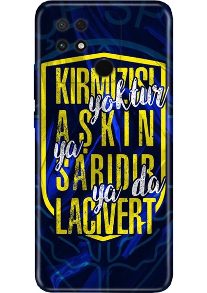 Xiaomi Poco C40 Kılıf Silikon Moderna Desenli Aşkın Rengi Sarı Lacivert