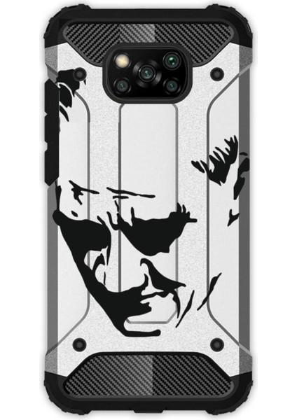 Xiaomi Poco X3 Nfc Uyumlu Kılıf Desenli Antishock Crash Kapak - Ata Silüet