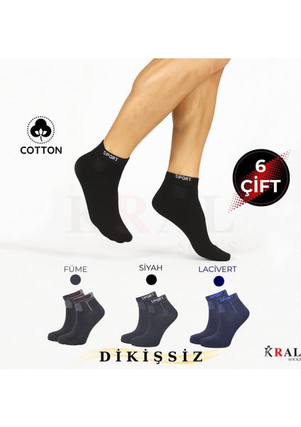 Yeni Sezon Erkek 6 Çift Pamuklu Basic Derbili Çorap