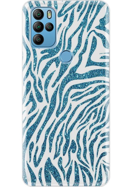 General Mobile Gm 21 Pro Kılıf Pure Modern Desenli Silikon Kapak Parildayan Zebra