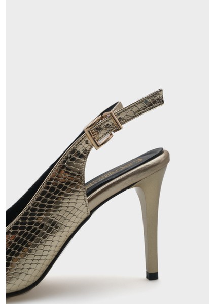 Arkası Açık Orta Topuklu Yumuşak Pedli Taban Kadın Ayakkabı